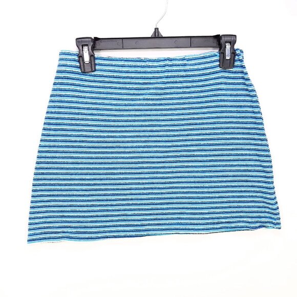 Frankies Bikinis Terry Shirt Mini Skirt Set Blue Button Up Sizes Medium Large - Picture 16 of 16